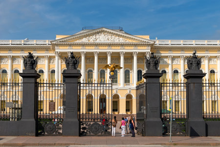 RUSSIA, SAINT PETERSBURG - AUGUST 18, 2017: The State Russian Museum (formerly the Russian Museum of His Imperial Majesty Alexander III) is the largest depository of the Russian fine art in St Petersburg, Russia.のeditorial素材