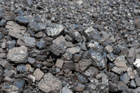Natural black coals for the background. industrial coals.