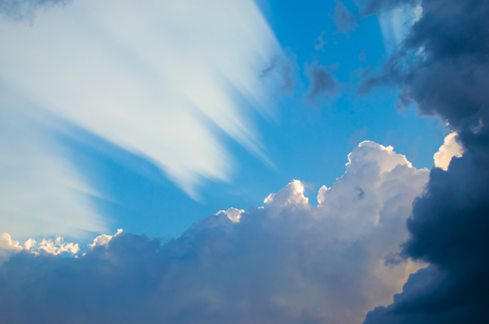 blue sky with cloud closeupの写真素材