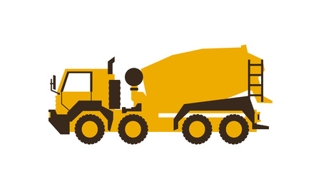 Icon Concrete Mixer. Construction machinery. Vector illustration. Sleek style.のイラスト素材