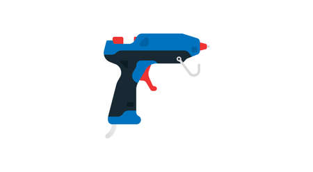 Electric glue gun side view. Power tools for home, construction and finishing work. Professional worker tool. Vector illustration isolated on white background.のイラスト素材