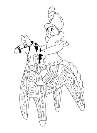 Vector illustration of a black line. It can be used for coloring.のイラスト素材