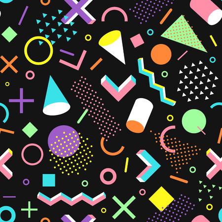 Geometric seamless pattern in memphis styleのイラスト素材