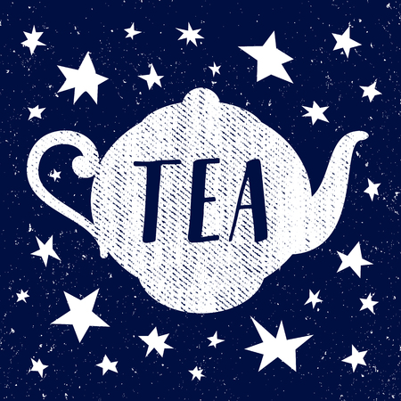 Hand drawn vector sketch of tea cup with starのイラスト素材