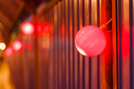 Round red warning lightsの写真素材