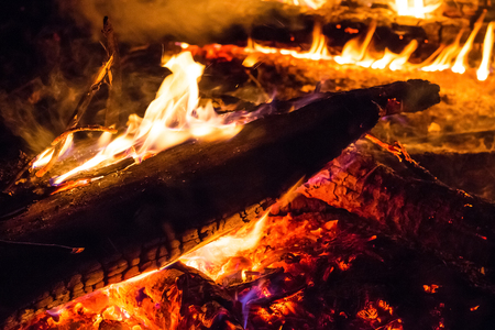 Campfire at nightの写真素材