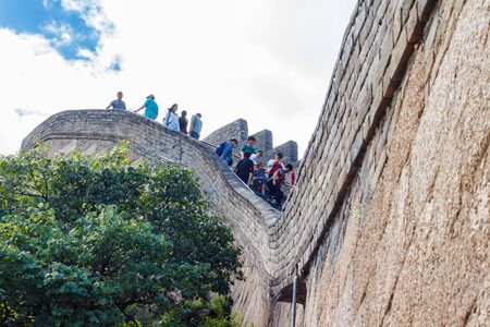 People on Great Wall of Chinaのeditorial素材