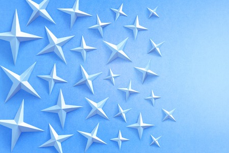 Blue stars on a blue backgroundの写真素材
