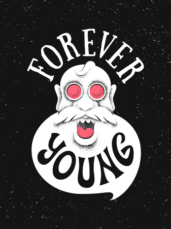 Forever Young poster with the grandfatherのイラスト素材