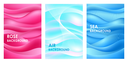 Set of abstract gradient background with waves. Vector illustrationのイラスト素材