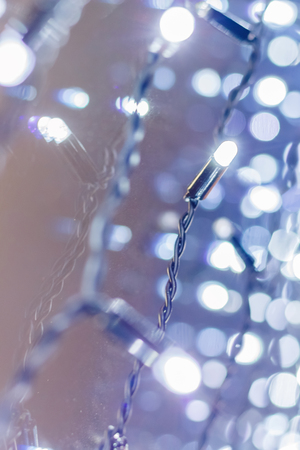 Christmas lights with blurred backgroundの写真素材
