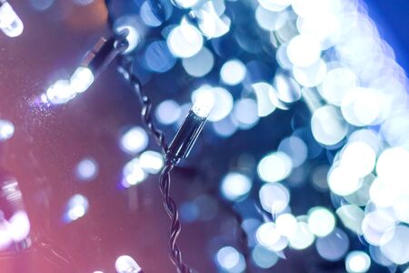 Christmas lights with blurred backgroundの写真素材