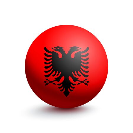 Flag of Albania in the form of a ballのイラスト素材