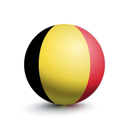 Flag of Belgium in the form of a ball isolated on a white background. Vector illustrationのイラスト素材
