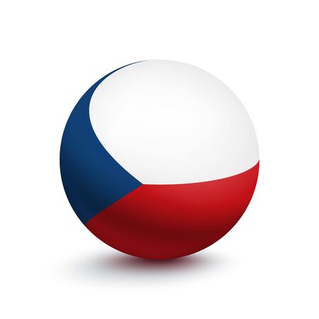 Flag of Czech Republic in the form of a ballのイラスト素材
