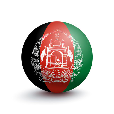 Flag of Afghanistan in the form of a ballのイラスト素材