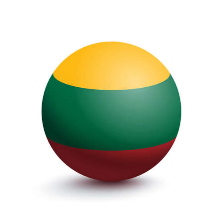 Flag of Lithuania in the form of a ballのイラスト素材
