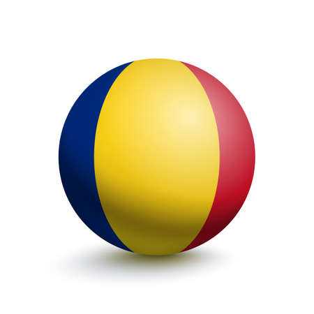 Flag of Romania in the form of a ballのイラスト素材