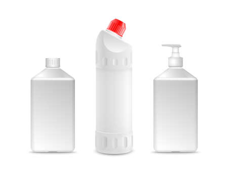 Plastic bottle with cleaner product. Mock-up vector illustrationの写真素材