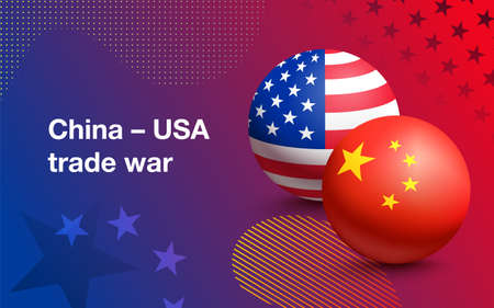 Trade war between China and USA. Economy conceptのイラスト素材