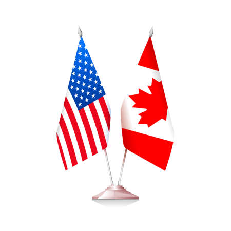 Flags of USA and Canada. Vector illustrationのイラスト素材