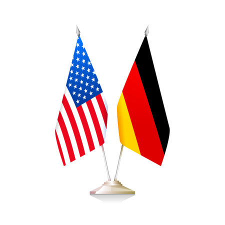 Flags of USA and Germany. Vector illustrationのイラスト素材