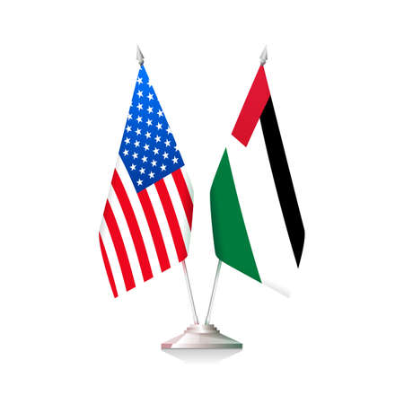 Flags of USA and Palestine. Vector illustrationのイラスト素材