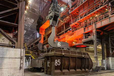 Excursion to metallurgical plant . Oxygen converter shop, production process.のeditorial素材