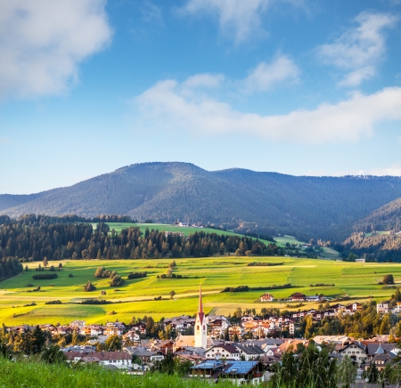 view of  Dolomites old  town Monguelfo Italyの写真素材