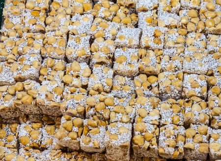 Turkish delight sweets at the Spice Market or Grand Bazaar in Istanbul Turkeyの写真素材