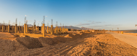 Uncompleted Resort Building, abandoned in Egypt, Dahabの写真素材