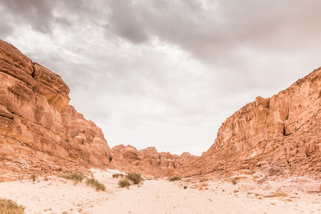 Egypt Sinai desert view Rocky hills Blue skyの写真素材