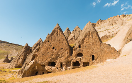 Selime Monastery in Cappadocia, Turkey. Selime is town at the end of Ihlara Valley. Selime Monastery is one of the largest religious buildings in Cappadocia.の写真素材
