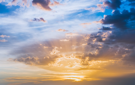 Colorful sunset or sunrise sky cloud background