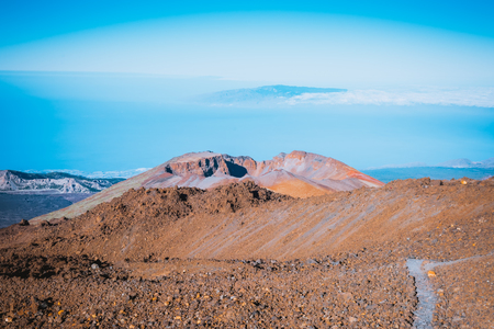 view to Pico Viejo volcano Teide National Park, Tenerife, Spainの写真素材