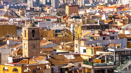 architecture of Malaga in a beautiful summer day, Costa del Sol Spain