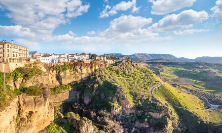 Ronda, Spain old town summer cityscape on the Tajo Gorge.の写真素材