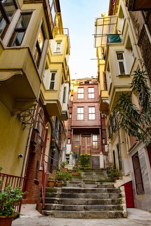 Houses in a poor district Fatih of Istanbul, Turkeyの写真素材