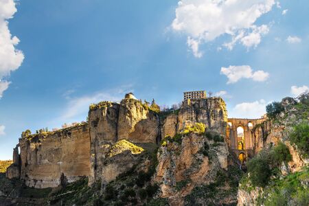 Ronda, Spain old town summer cityscape on the Tajo Gorge.の写真素材