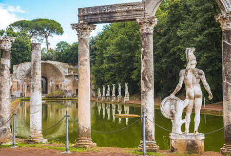 Villa Adriana or Hadrians Villa. Roman archaeological complex at Tivoli, Italyの写真素材