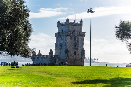 Belem tower in Lisbon Portugalの写真素材