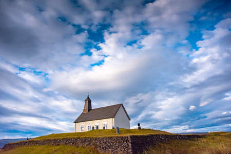 The Wooden Church on Southern Coast of Iceland, called Strandarkirkjaの写真素材