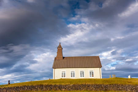 The Wooden Church on Southern Coast of Iceland, called Strandarkirkjaの写真素材