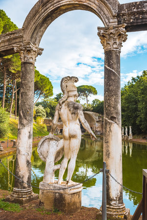 Villa Adriana or Hadrians Villa. Roman archaeological complex at Tivoli, Italyの写真素材