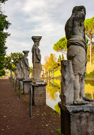 Villa Adriana or Hadrians Villa. Roman archaeological complex at Tivoli, Italyの写真素材