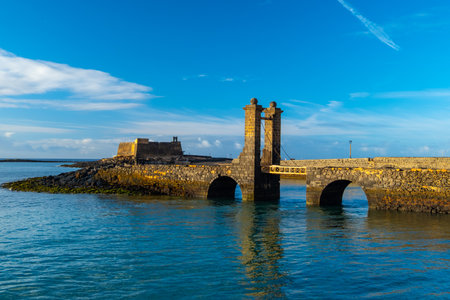 Historic Bridge and Fortress in Arrecife, Lanzaroteの写真素材