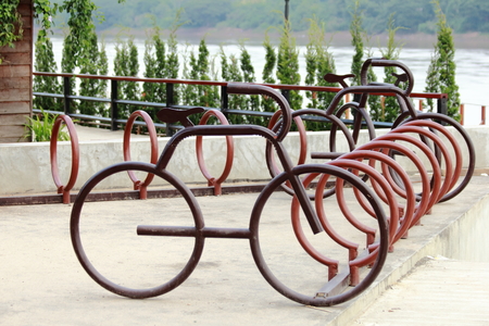 Bicycle parking spots for touristsの写真素材