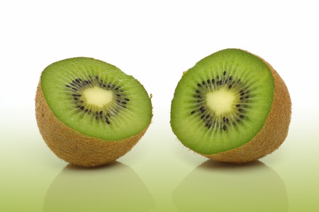 Kiwi fruit isolated on whiteの写真素材