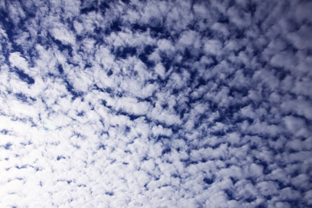 Blue sky with clouds and sun