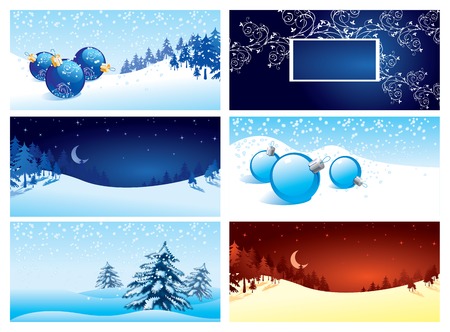 A set of New Year's backgrounds in the form of postcards.のイラスト素材